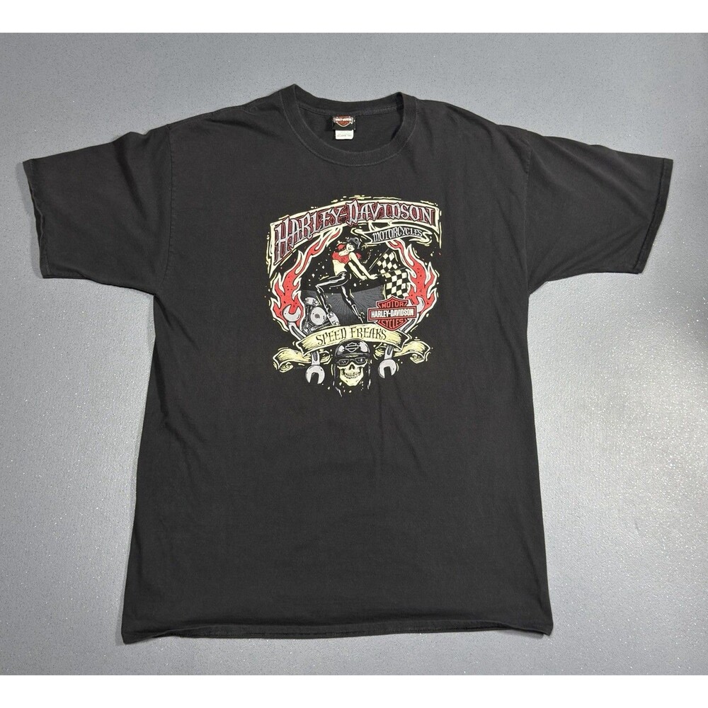 Harley Davidson Speed Freaks T Shirt Mens 2XL McDaniels South Bend IN Black